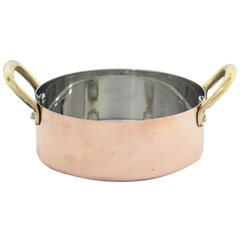 Gurmeaid Mini Sauce and Frying Pot, Copper Exterior, Stainless Steel Interior, 8x4.5 cm - Gurmeaid