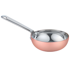 Gurmeaid Mini Sos Tenceresi, Dışı Bakır, İçi Paslanmaz Çelik, 7,5x2,5 cm - Gurmeaid
