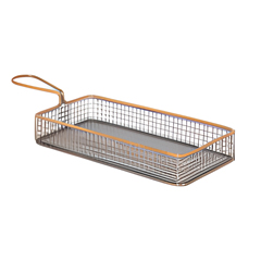 Gurmeaid Presentation Basket, Antique Copper Rectangle, 21.5x11x3.5 cm - Gurmeaid