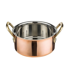 Gurmeaid Saucepan, Copper Exterior, Stainless Steel Interior, 11x4.5 cm - Gurmeaid