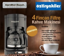 Hamilton Beach HDC700-B Potlu 0.7 lt Hazneli 4 Fincan Siyah Filtre Kahve Makinesi - Hamilton Beach