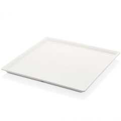 Happy Chef Maya Square Service Plate, 35x35 cm, White - Happy Chef