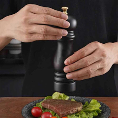 Hazzar Wooden Salt and Pepper Mill, Steel, 16 Cm, Dca-160 - 2