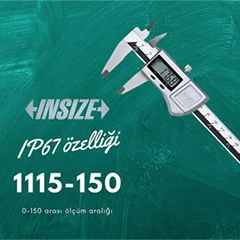 İnsize 1115-150 Su Geçirmez Dijital Kumpas IP67, 0-150 mm - 2