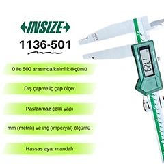 İnsize 1136-501 Çift Çeneli Dijital Kumpas 0-500 mm - 3