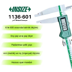 Insize 1136-601 Double Jaw Digital Caliper, 0-600 mm - 3