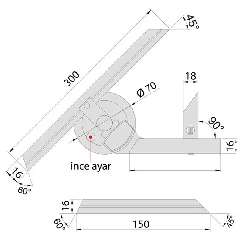 İnsize 2372-360 Universal Angle Protractor - 2
