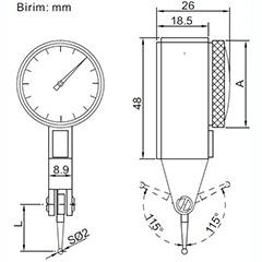 İnsize 2380-08 Dial Comparator Gauge - 2