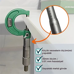 İnsize 3203-25A Mekanik Mikrometre 3203-25A, 0-25 mm - 2