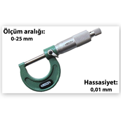 İnsize 3203-25A Mekanik Mikrometre 3203-25A, 0-25 mm - 3
