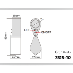 İnsize 7515-10 Katlanır El Tipi Işıklı Lup Büyüteç, 10X - 3