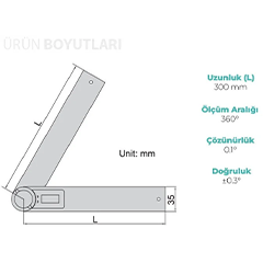 Insize Dijital Açı Ölçer 2176-300 - 2