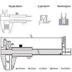 İnsize Mechanical Caliper 1205-300S, 300 mm - 2