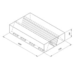Kutu Tipi Çift Cidarlı Filtreli Orta Tip Davlumbaz, 400x150 cm - Öztiryakiler