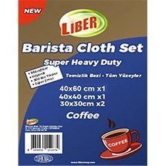 Liber LBR-01 Barista Cloth Hanger Hooked Barista Cleaning Cloth Set, 4 Pieces - Liber (1)