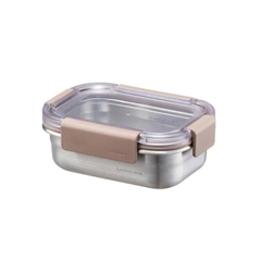 LocknLock Paslanmaz Çelik Fırın ve Saklama Kabı, Dörtgen, Kilitli, 310 ml, Kahverengi - 1