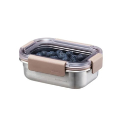LocknLock Paslanmaz Çelik Fırın ve Saklama Kabı, Dörtgen, Kilitli, 310 ml, Kahverengi - 2
