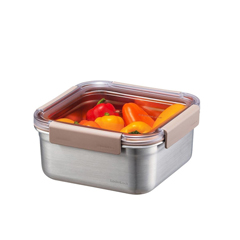 LocknLock Paslanmaz Çelik Fırın ve Saklama Kabı, Kare Kilitli 1.3 Lt ml, Kahverengi - 2