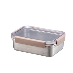 LocknLock Stainless Steel Oven and Storage Container, Rectangular Locking 1 Lt, Brown - 1
