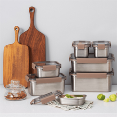 LocknLock Stainless Steel Oven and Storage Container, Rectangular Locking 2.8 L, Brown - 3