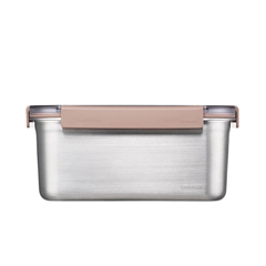 LocknLock Stainless Steel Oven and Storage Container, Rectangular Lockable 2.8 Lt, Brown - 2