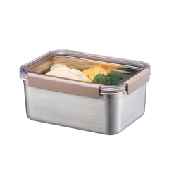 LocknLock Stainless Steel Oven and Storage Container, Rectangular Lockable 2.8 Lt, Brown - Lock&Lock
