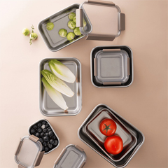 LocknLock Stainless Steel Oven and Storage Container, Square Lock 1.3 Lt ml, Brown - 5
