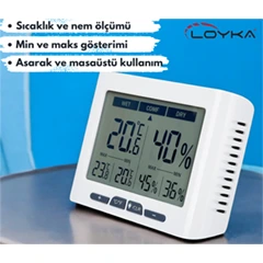 Loyka DTH-150 Geniş Ekranlı Sıcaklık Nem Ölçer - 3