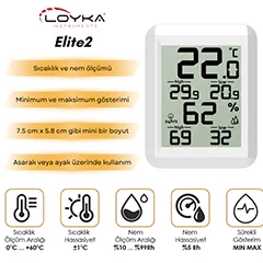 Loyka Elite2 Min Max Temperature Humidity Meter, Pack of 2 - 4
