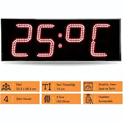 Loyka STN-154 Saat, Nem, Derece, 15 cm Yazı Yüksekliği - 2