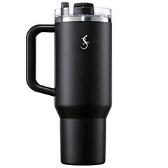 Lurch 240978 Big Cup Paslanmaz Çelik Termos, Çift Cidarlı, Sızdırmaz, Uzatılabilir Piteli, 1,2 Litre, Mat Siyah 