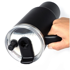 Lurch 240978 Big Cup Paslanmaz Çelik Termos, Çift Cidarlı, Sızdırmaz, Uzatılabilir Piteli, 1,2 Litre, Mat Siyah - 2