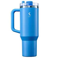 Lurch 240979 Big Cup Paslanmaz Çelik Termos, Çift Cidarlı, Sızdırmaz, Uzatılabilir Piteli, 1,2 Litre, Okaynus Mavisi - 1