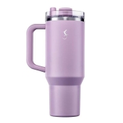 Lurch 270973 Big Cup, Paslanmaz Çelik Termos, Uzatılabilir Pipetli, Çift Cidarlı, Sızdırmaz, 1,2 L, Lila - Lurch 