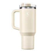 Lurch 270974 Big Cup, Paslanmaz Çelik Termos, Uzatılabilir Pipetli, Çift Cidarlı, Sızdırmaz, 1,2 L, Fildişi - Lurch