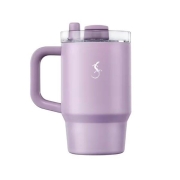 Lurch 270975 Big Cup, Paslanmaz Çelik Termos, Uzatılabilir Pipetli, Çift Cidarlı, Sızdırmaz, 0.8 L, Lila - Lurch 