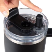Lurch 270976 Big Cup, Paslanmaz Çelik Termos, Uzatılabilir Pipetli, Çift Cidarlı, Sızdırmaz, 0.8 L, Fil Dişi - 5