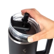 Lurch 270976 Big Cup, Paslanmaz Çelik Termos, Uzatılabilir Pipetli, Çift Cidarlı, Sızdırmaz, 0.8 L, Fil Dişi - 6
