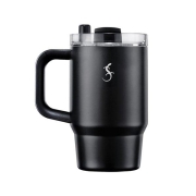 Lurch 270977 Big Cup, Paslanmaz Çelik Termos, Uzatılabilir Pipetli, Çift Cidarlı, Sızdırmaz, 0.8 L, Mat Siyah - Lurch