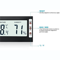 LYK STH Mini Temperature and Humidity Meter, 3 Pieces - 2