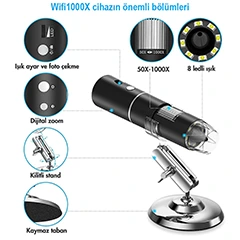 LYK Wifi1000x Kablosuz Akıllı Telefon Mikroskobu, 1000X - 5