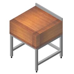 Öztiryakiler Butcher Block with Wooden Top 70x70 cm - Öztiryakiler