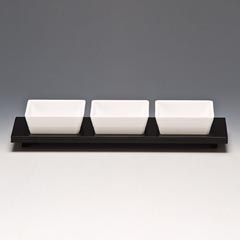 Zicco Melamin Çerezlik Sosluk, Akrilik Standlı, K-6006 Model, 3'lü, 32x10x5,5 cm - Zicco