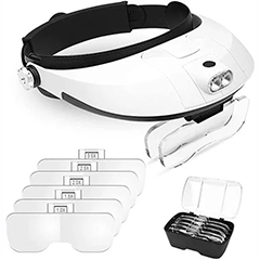 MG81001-G Led Lighted Glasses Head Magnifier - 1