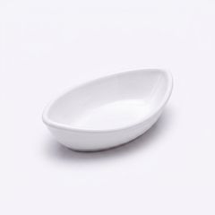 Zicco Mini Melamin Kayık Tabak, 7x15x3,5 cm, Beyaz - Zicco