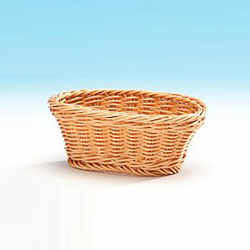 Zicco Mini Oval Plastik Ekmek Sepeti, 18x12x7 cm, Açık Renk