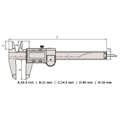 Mitutoyo 500-184-30 Digital Caliper, Round Depth Rod - 6