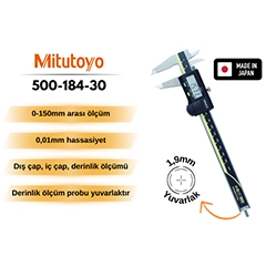 Mitutoyo 500-184-30 Dijital Kumpas, Yuvarlak Derinlik Çubuğu - 2
