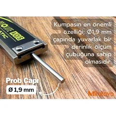 Mitutoyo 500-184-30 Dijital Kumpas, Yuvarlak Derinlik Çubuğu - 5