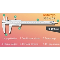 Mitutoyo 530-104 Mechanical Caliper, 150 mm - 2